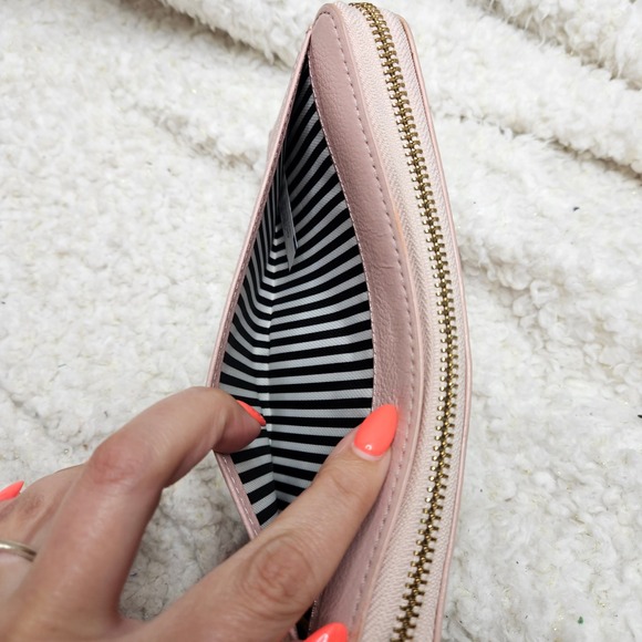 Kate Spade Light Dusty Pink Leather Zip‎ Around Accordion Wallet - Picture 9 of 12